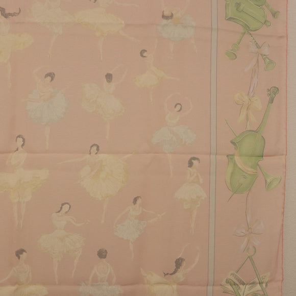 HERMES Carre 90 Scarf ”LES DANSEUSES” Silk Pink Auth 194306M