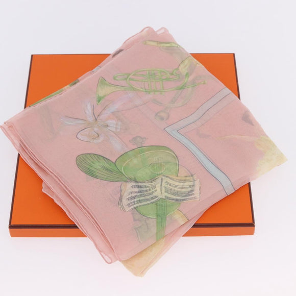 HERMES Carre 90 Scarf ”LES DANSEUSES” Silk Pink Auth 194306M