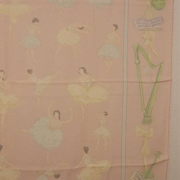 HERMES Carre 90 Scarf ”LES DANSEUSES” Silk Pink Auth 194306M