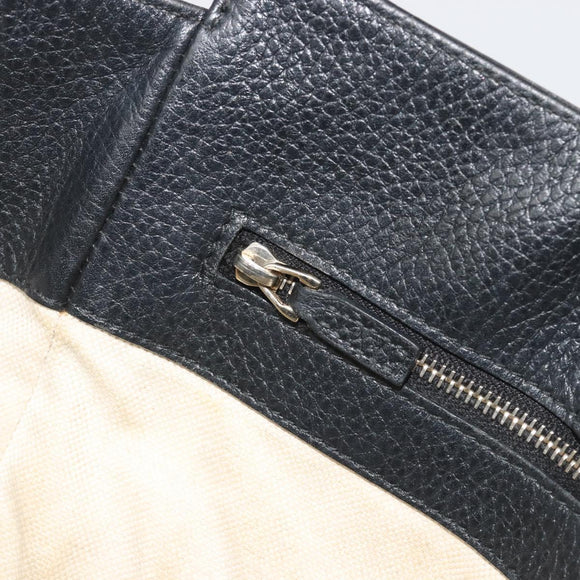 GUCCI Swing Tote Bag Leather Black Gold Tone 354408 Auth 194308