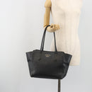 GUCCI Swing Tote Bag Leather Black Gold Tone 354408 Auth 194308-22