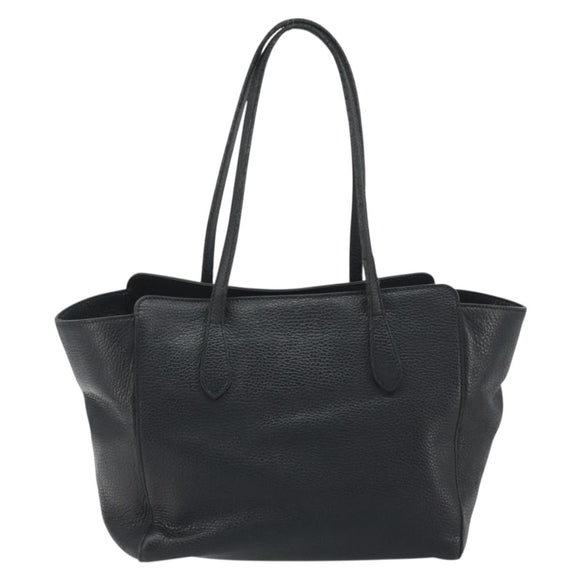 GUCCI Swing Tote Bag Leather Black Gold Tone 354408 Auth 194308