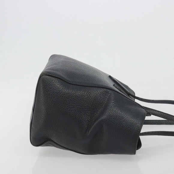 GUCCI Swing Tote Bag Leather Black Gold Tone 354408 Auth 194308