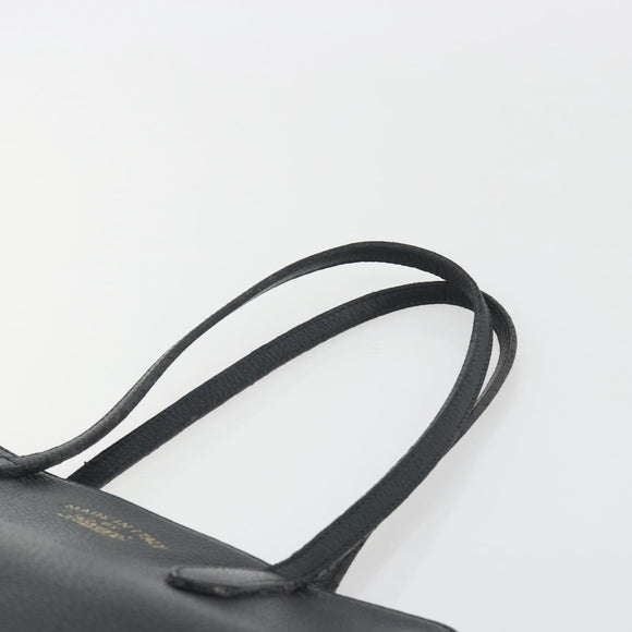 GUCCI Swing Tote Bag Leather Black Gold Tone 354408 Auth 194308