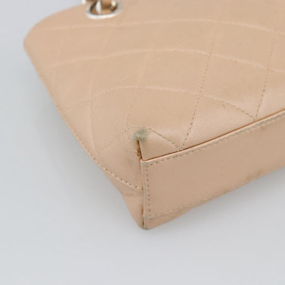 CHANEL Matelasse Chain Hand Bag Lamb Skin Pink Silver CC Auth 194311A