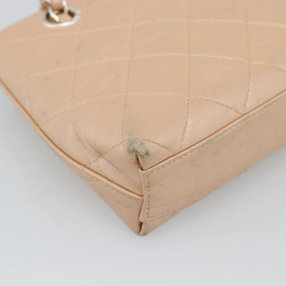 CHANEL Matelasse Chain Hand Bag Lamb Skin Pink Silver CC Auth 194311A