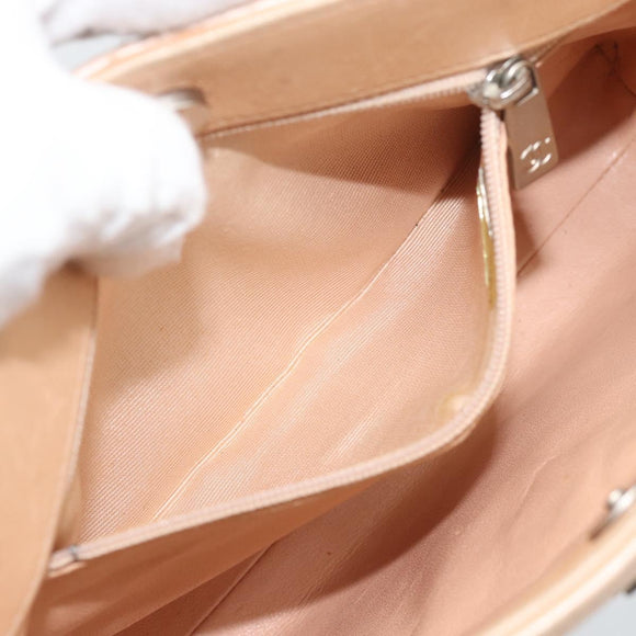 CHANEL Matelasse Chain Hand Bag Lamb Skin Pink Silver CC Auth 194311A