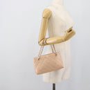 CHANEL Matelasse Chain Hand Bag Lamb Skin Pink Silver CC Auth 194311A-21