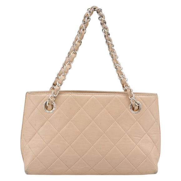 CHANEL Matelasse Chain Hand Bag Lamb Skin Pink Silver CC Auth 194311A