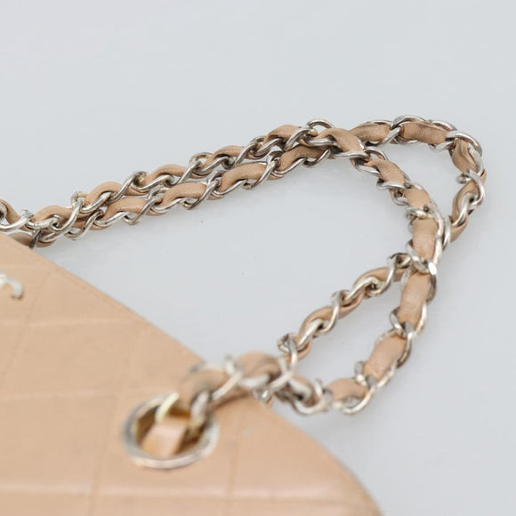 CHANEL Matelasse Chain Hand Bag Lamb Skin Pink Silver CC Auth 194311A