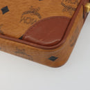 MCM Vicetos Logogram Clutch Bag PVC Leather Brown Gold Auth 194313A-15