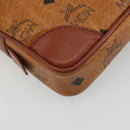 MCM Vicetos Logogram Clutch Bag PVC Leather Brown Gold Auth 194313A-16