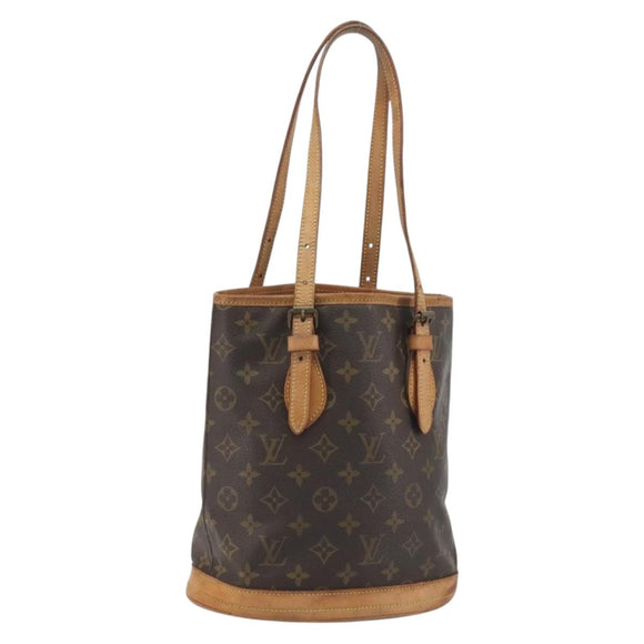 LOUIS VUITTON Monogram Bucket PM Shoulder Bag M42238 LV Auth 194314