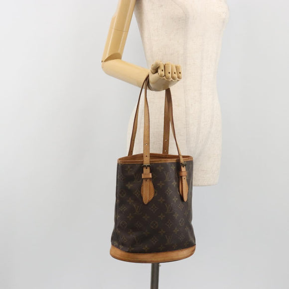 LOUIS VUITTON Monogram Bucket PM Shoulder Bag M42238 LV Auth 194314
