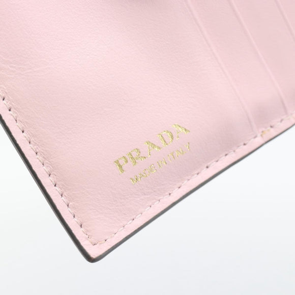 PRADA Bifold Wallet Saffiano leather Gray Gold Auth 194318M