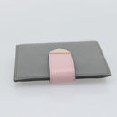 PRADA Bifold Wallet Saffiano leather Gray Gold Auth 194318M-5