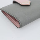 PRADA Bifold Wallet Saffiano leather Gray Gold Auth 194318M-14