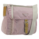 PRADA Shoulder Bag Nylon Pink Silver Auth 194319A-1