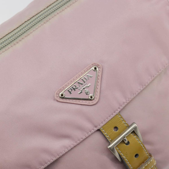 PRADA Shoulder Bag Nylon Pink Silver Auth 194319A