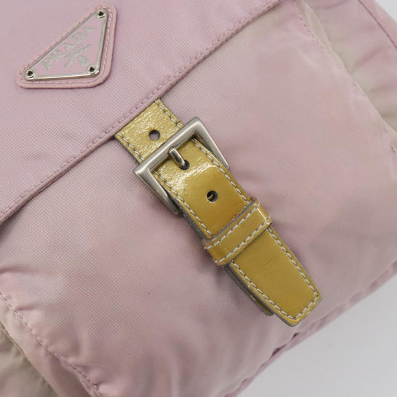 PRADA Shoulder Bag Nylon Pink Silver Auth 194319A