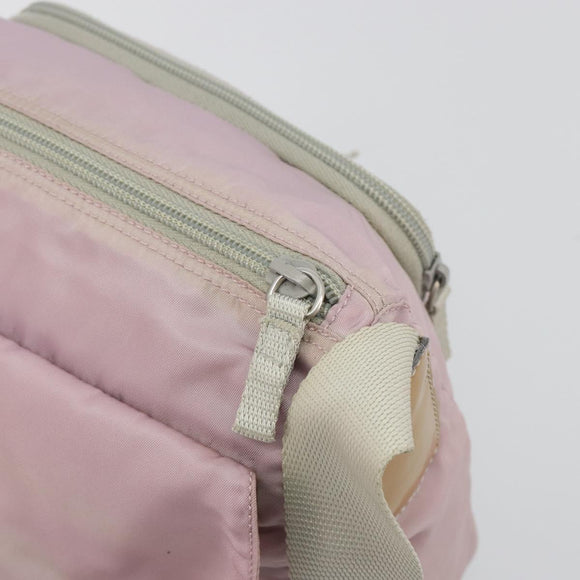 PRADA Shoulder Bag Nylon Pink Silver Auth 194319A
