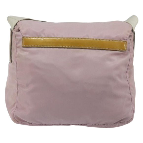 PRADA Shoulder Bag Nylon Pink Silver Auth 194319A