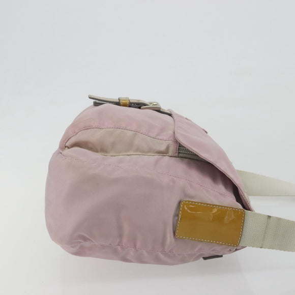 PRADA Shoulder Bag Nylon Pink Silver Auth 194319A