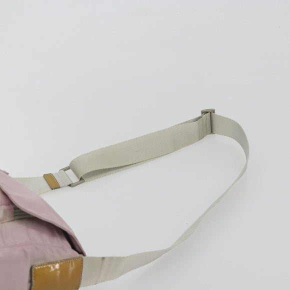 PRADA Shoulder Bag Nylon Pink Silver Auth 194319A