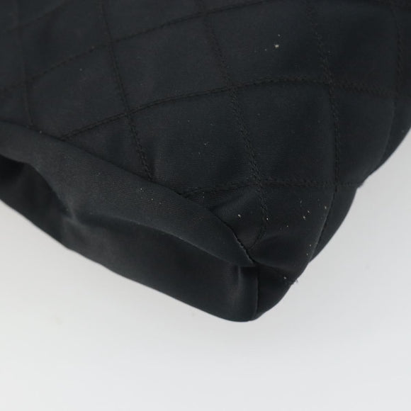 CHANEL Bicolore Clutch Bag Satin Black Gold CC Auth 194321