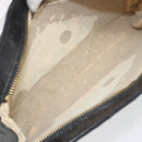 CHANEL Bicolore Clutch Bag Satin Black Gold CC Auth 194321-15