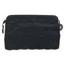 CHANEL Bicolore Clutch Bag Satin Black Gold CC Auth 194321-3