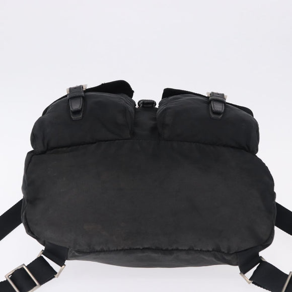 PRADA Backpack Nylon Black Silver Auth 194322