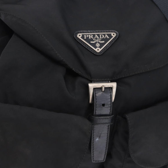 PRADA Backpack Nylon Black Silver Auth 194322