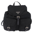 PRADA Backpack Nylon Black Silver Auth 194322-13