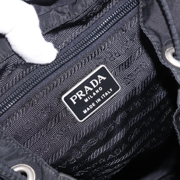 PRADA Backpack Nylon Black Silver Auth 194322