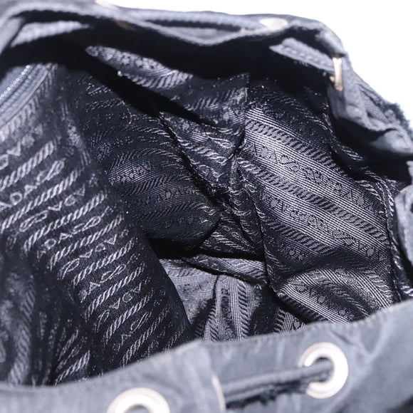 PRADA Backpack Nylon Black Silver Auth 194322