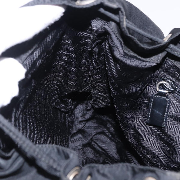 PRADA Backpack Nylon Black Silver Auth 194322