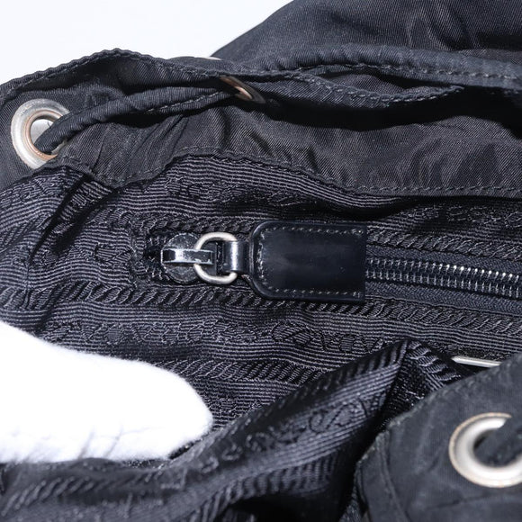 PRADA Backpack Nylon Black Silver Auth 194322