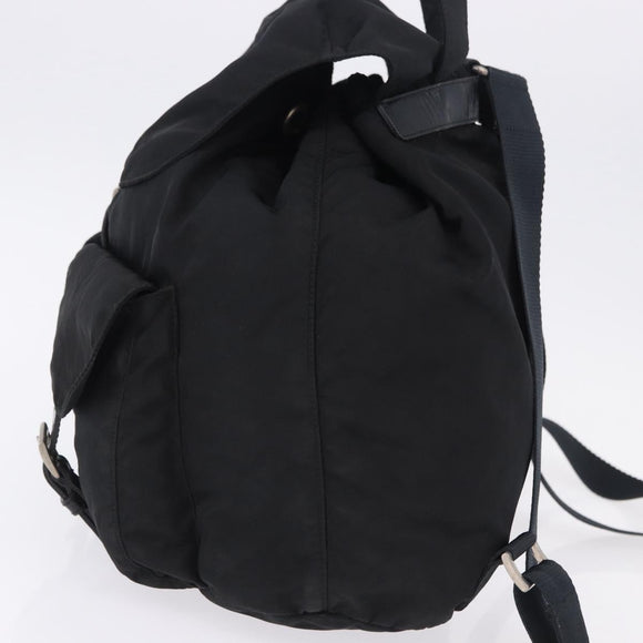 PRADA Backpack Nylon Black Silver Auth 194322