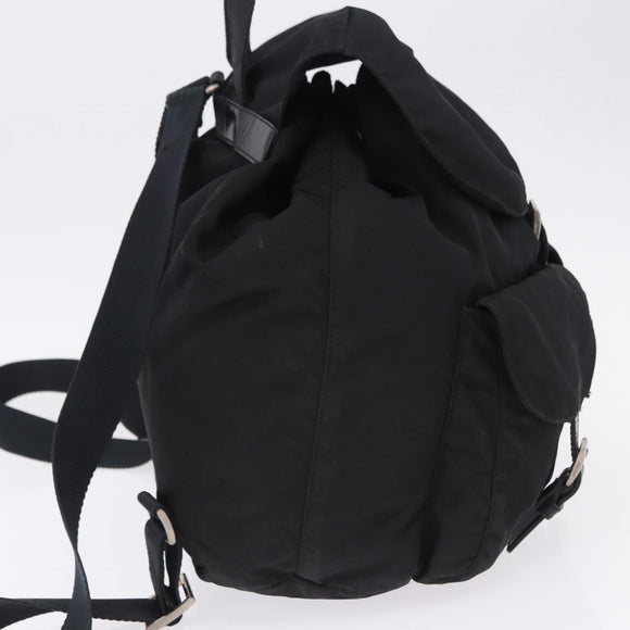 PRADA Backpack Nylon Black Silver Auth 194322
