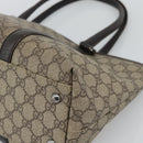 GUCCI GG Supreme Tote Bag PVC Beige Silver 114595 Auth 194324-15