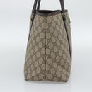 GUCCI GG Supreme Tote Bag PVC Beige Silver 114595 Auth 194324-3