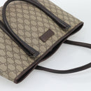 GUCCI GG Supreme Tote Bag PVC Beige Silver 114595 Auth 194324-6