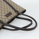 GUCCI GG Supreme Tote Bag PVC Beige Silver 114595 Auth 194324-7