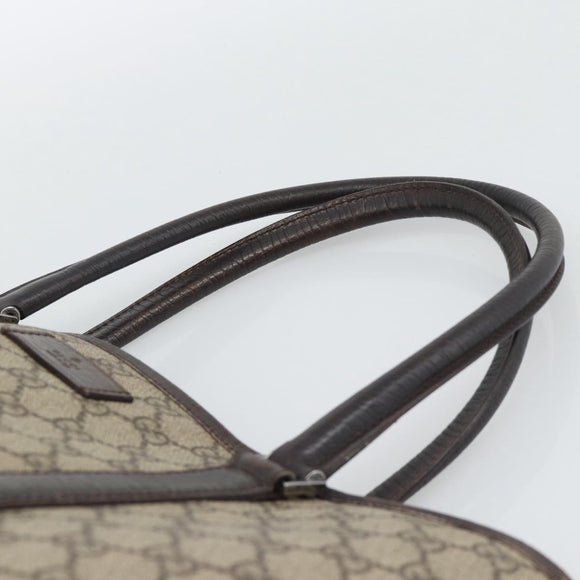 GUCCI GG Supreme Tote Bag PVC Beige Silver 114595 Auth 194324