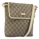 GUCCI GG Supreme Shoulder Bag PVC Beige Gold 223666 Auth 194327-1