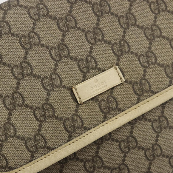 GUCCI GG Supreme Shoulder Bag PVC Beige Gold 223666 Auth 194327