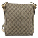 GUCCI GG Supreme Shoulder Bag PVC Beige Gold 223666 Auth 194327-2