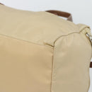 PRADA Hand Bag Nylon Beige Silver Auth 194328A-15