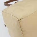 PRADA Hand Bag Nylon Beige Silver Auth 194328A-16